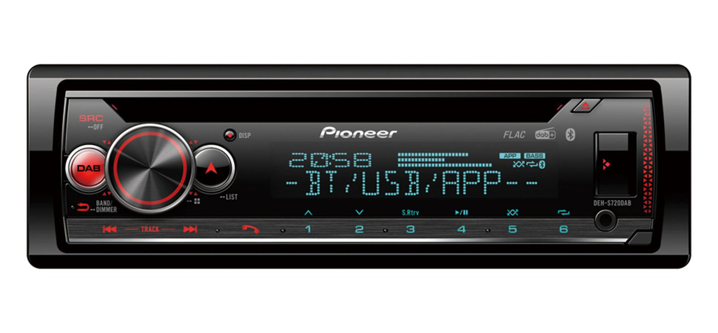 Autoradio Pioneer DEH-S720DAB con Lettore CD 1DIN Bluetooth MP3 USB Compatibile con Android 50WX4
