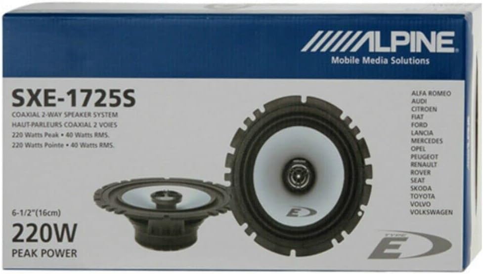 Casse Altoparlanti Alpine SXE-1725s per Auto 16,5cm 220W Kit 2 Vie Coassiali