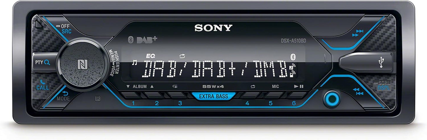 SONY DSX-A510BD Autoradio DAB+ Bluetooth 4x55 Watt Antenna DAB Inclusa