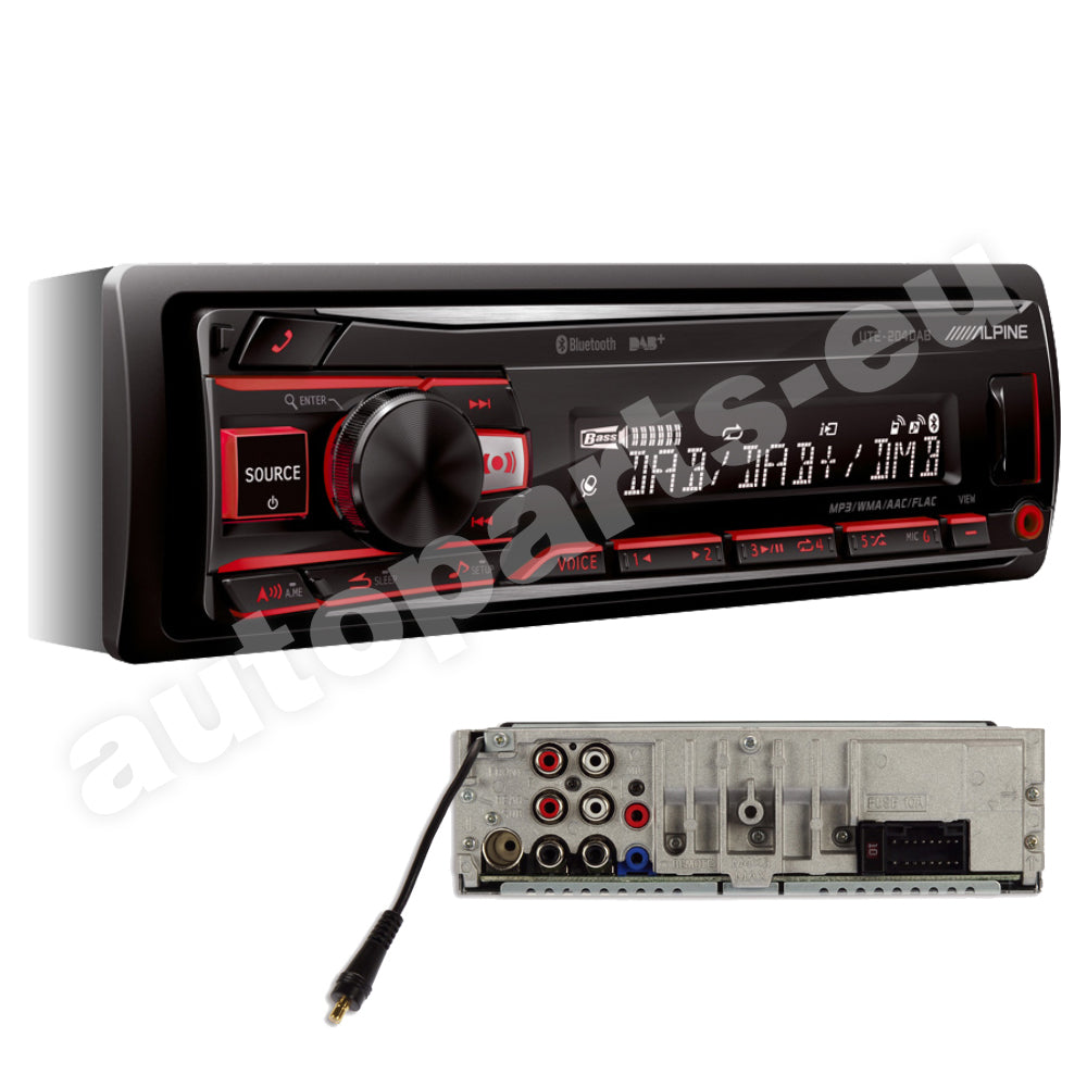 Autoradio Alpine UTE-204DAB 1DIN per Auto Bluetooth Ingresso USB dab+ 4x50W 3 PreOut 2V