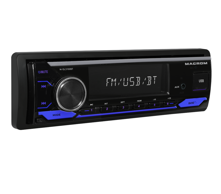 Autoradio Macrom M-DL3100BT 1DIN per Auto Bluetooth Ingresso USB AUX 4x50W