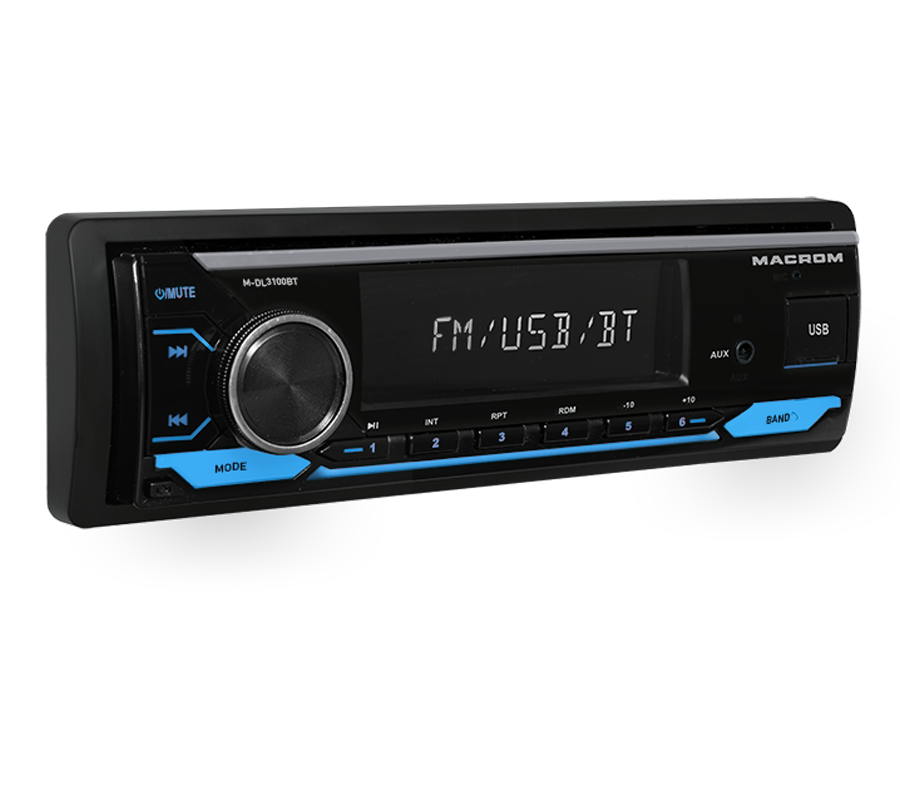 Autoradio Macrom M-DL3100BT 1DIN per Auto Bluetooth Ingresso USB AUX 4x50W