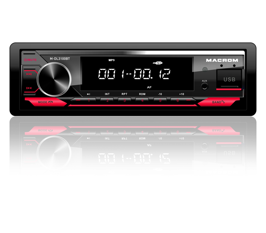 Autoradio Macrom M-DL3100BT 1DIN per Auto Bluetooth Ingresso USB AUX 4x50W