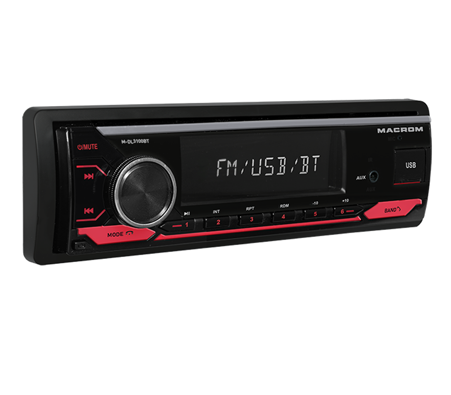 Autoradio Macrom M-DL3100BT 1DIN per Auto Bluetooth Ingresso USB AUX 4x50W
