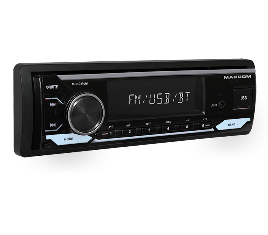 Autoradio Macrom M-DL3100BT 1DIN per Auto Bluetooth Ingresso USB AUX 4x50W
