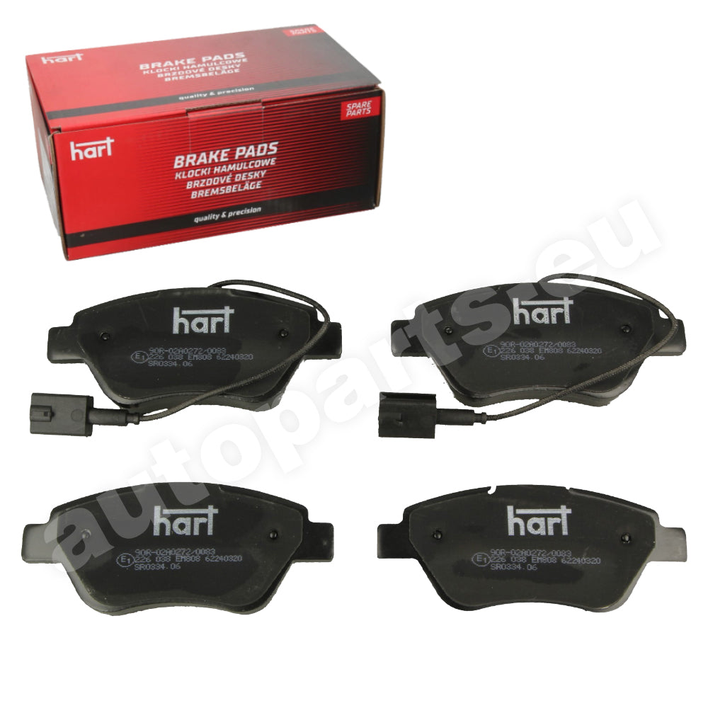 Kit 4 Pastiglie Freno Anteriori HART per PEUGEOT BIPPER (AA_) 1.3 HDi 75 / 80