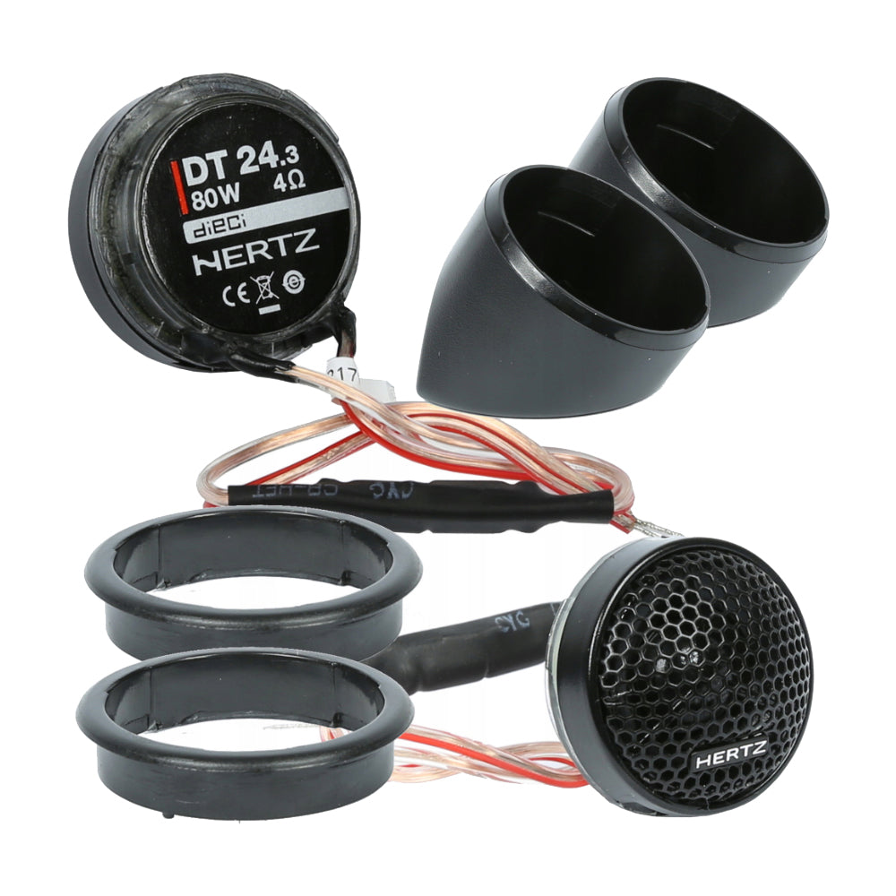 Hertz DT 24.3 Coppia di Tweeter per Auto 24mm con Filtri Crossover Inclusi 80W