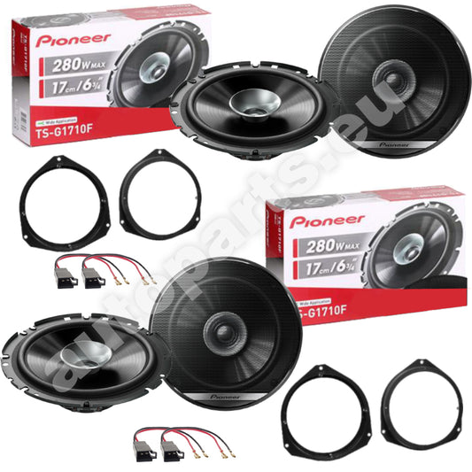 Kit 4 Casse Pioneer Anteriori e Posteriori per Alfa Romeo Giulia Doppio Cono