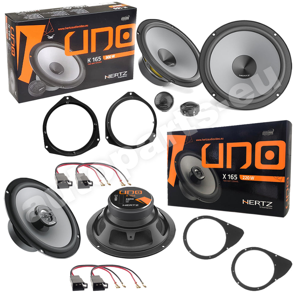 Kit 6 Casse Altoparlanti Hertz K165 - X165 Anteriori e Posteriori per Fiat 500 Abarth (595)
