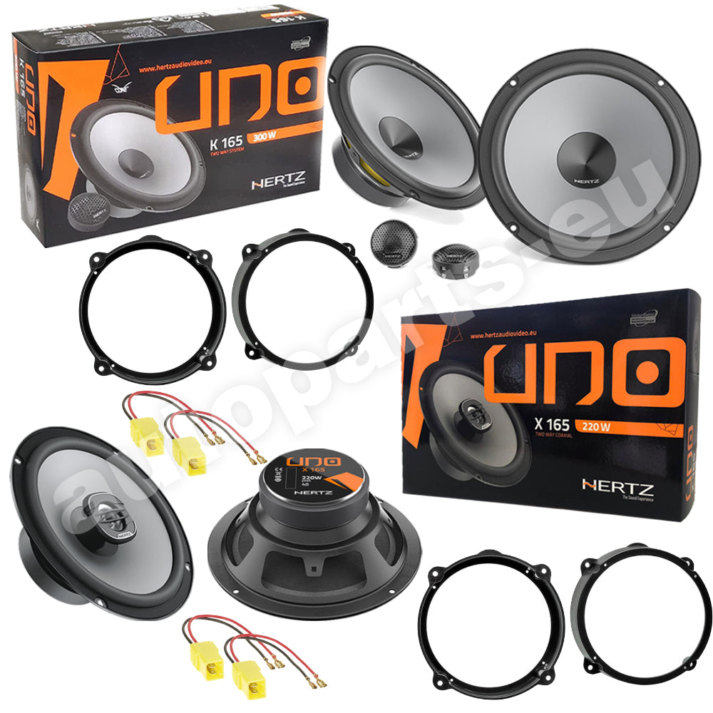 Kit 6 Casse Altoparlanti Hertz K165 - X165 Anteriori e Posteriori per Alfa Romeo 147 dal 2001