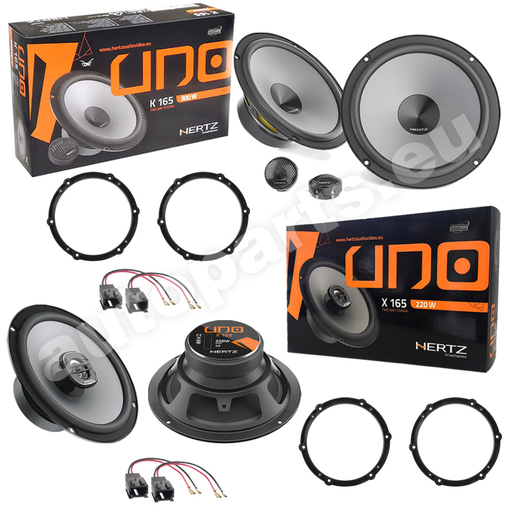 Kit 6 Casse Altoparlanti Hertz K165 - X165 Anteriori e Posteriori per Peugeot 107 dal 2005