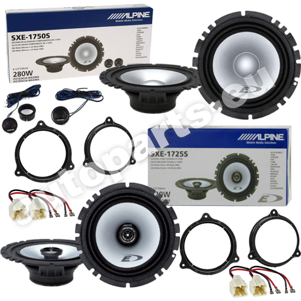 Kit 6 Casse Altoparlanti Alpine SXE-1750s - SXE-1725s Anteriori e Posteriori per Dacia Sandero dal 2021
