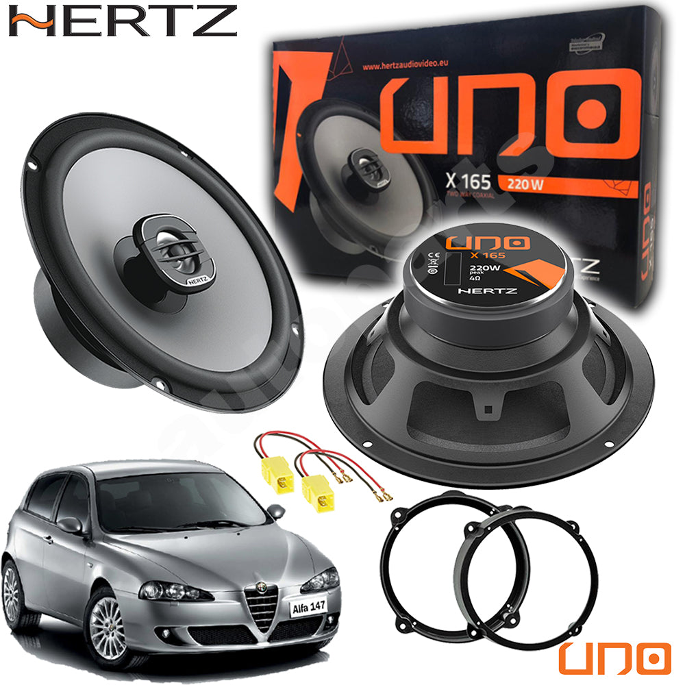 Kit 2 Casse Altoparlanti Hertz X165 Anteriori per Alfa Romeo 147 dal 2001
