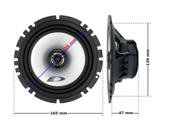Casse Altoparlanti Alpine SXE-1725s per Auto 16,5cm 220W Kit 2 Vie Coassiali