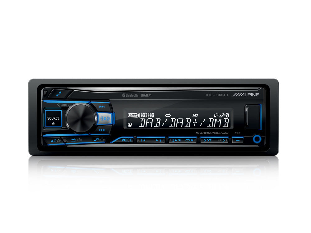 Autoradio Alpine UTE-204DAB 1DIN per Auto Bluetooth Ingresso USB dab+ 4x50W 3 PreOut 2V