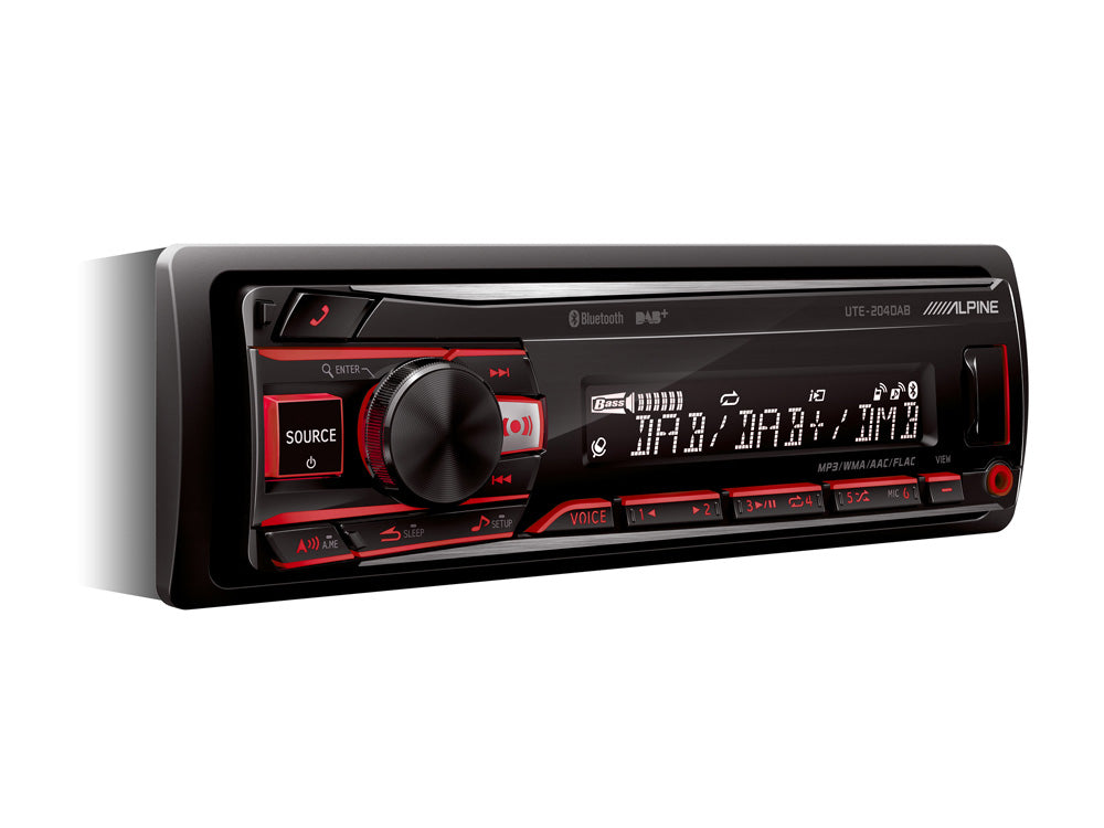 Autoradio Alpine UTE-204DAB 1DIN per Auto Bluetooth Ingresso USB dab+ 4x50W 3 PreOut 2V