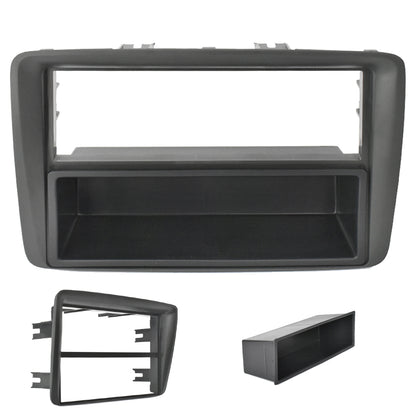 Mascherina Adattatore Autoradio Stereo 1DIN per Fiat Panda (169) dal 2003 Nero Adattatore con Vano