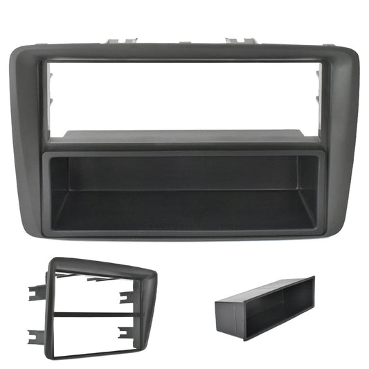 Mascherina Adattatore Autoradio Stereo 1DIN per Fiat Panda (169) dal 2003 Nero Adattatore con Vano