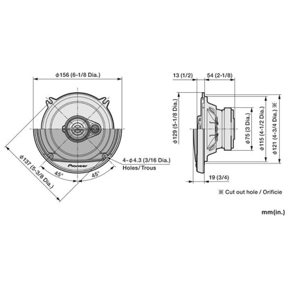 Pioneer TS-A1371F Altoparlanti per Auto a 3 Vie 130mm Max Power 300W 4 Ohm