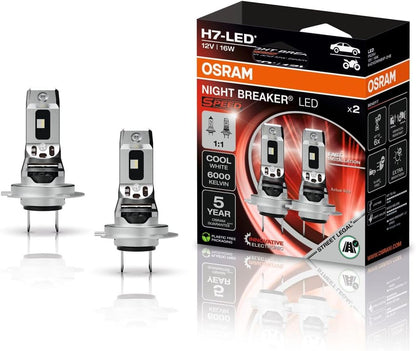 OSRAM Night Breaker H7 Lampade LED SPEED Omologate 6000K per Auto e Moto
