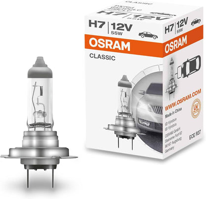Lampade Osram H7 Classic Alogene Ricambio per Fari Auto Confezione da 10 pezzi
