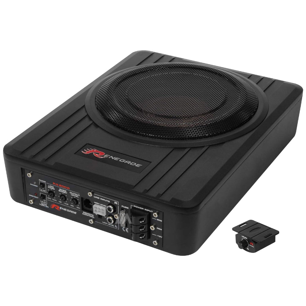 Subwoofer Renegade RS 800A 8'' Amplificato Sotto Sedile Potenza Massima 200W