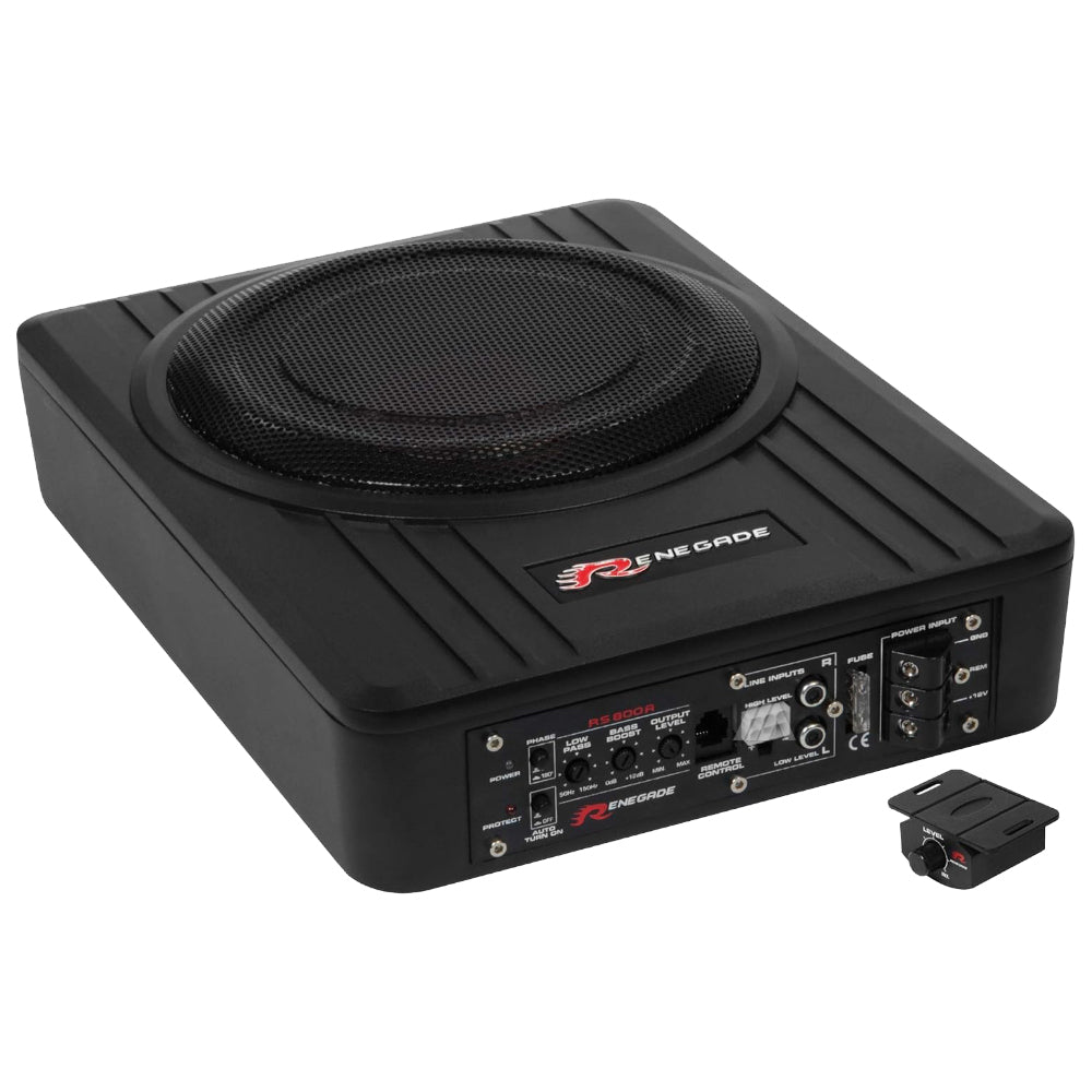 Subwoofer Renegade RS 800A 8'' Amplificato Sotto Sedile Potenza Massima 200W