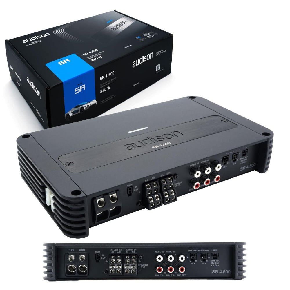 Amplificatore Audison SR 4.500 per Auto 4 canali Classe D 4x130W