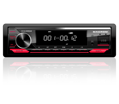 Autoradio Macrom M-DL3300DAB 1DIN per Auto DAB+ Bluetooth Ingresso USB AUX 4x50W