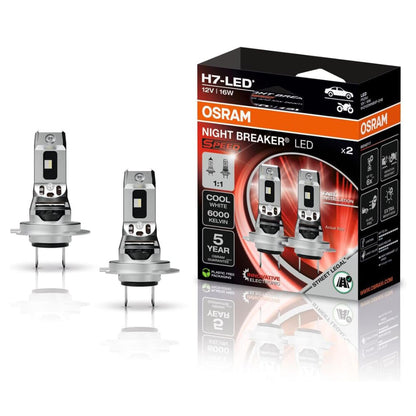 Lampade LED OSRAM Omologate per Auto e Moto H7 Night Breaker Speed +450%