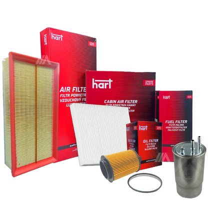 Kit 4 Filtri Tagliando per FIAT GRANDE PUNTO (199) 1.9 D MTJ 85 KW IMP.UFI EURO 4