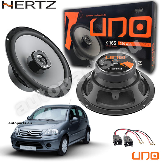 Kit 2 Casse Altoparlanti Hertz X165 Anteriori per Citroen C3 dal 2001