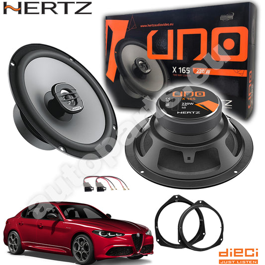 Kit 2 Casse Altoparlanti Hertz X165 Anteriori per Alfa Romeo Giulia