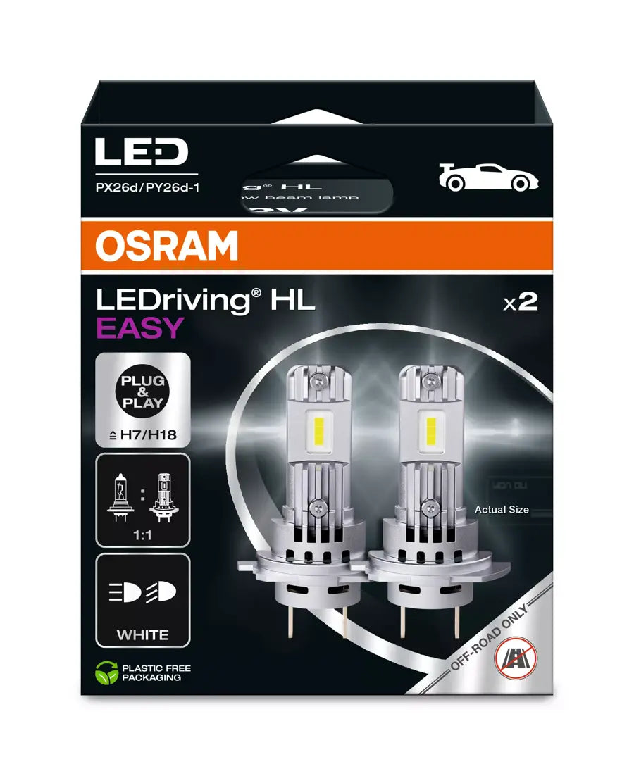 Lampade LED Osram LEDriving HL EASY H7/H18 2 PZ per Fari Auto Luce Bianca 6000K
