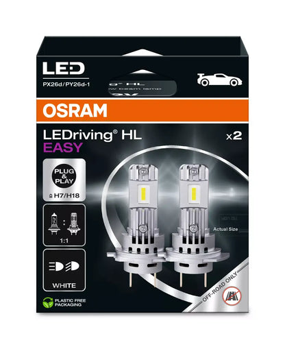 Lampade LED Osram LEDriving HL EASY H7/H18 2 PZ per Fari Auto Luce Bianca 6000K