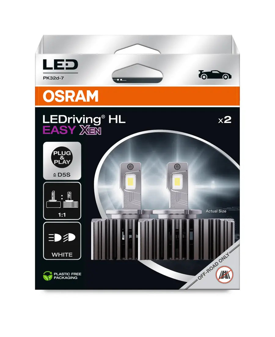 Lampade Osram HL EASY XEN D5S 2 PZ per Fari Auto Luce Bianca 6500K