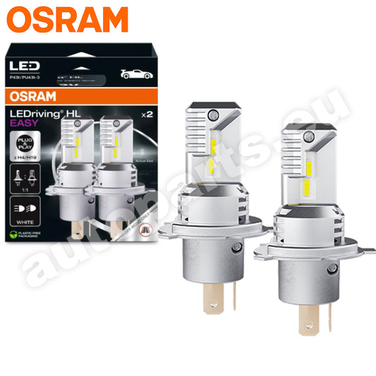 Lampade LED Osram H4 HL Easy 2 Pezzi per Fari Auto Luce Bianca 6500K Plug & Play