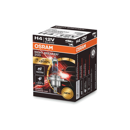 Coppia 2 Lampade Alogene Osram Night Breaker H4 64193NB200 per Auto