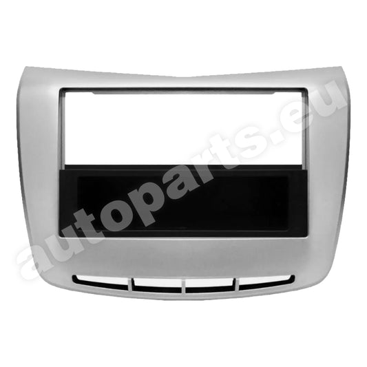 Mascherina Adattatore Autoradio Stereo 1DIN per Lancia Delta III dal 2008 Silver Adattatore con Vano