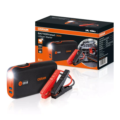 OSRAM BATTERY START300 OBSL300 Avviatore di emergenza per batteria Auto al litio, compatto e potente con funzione power bank