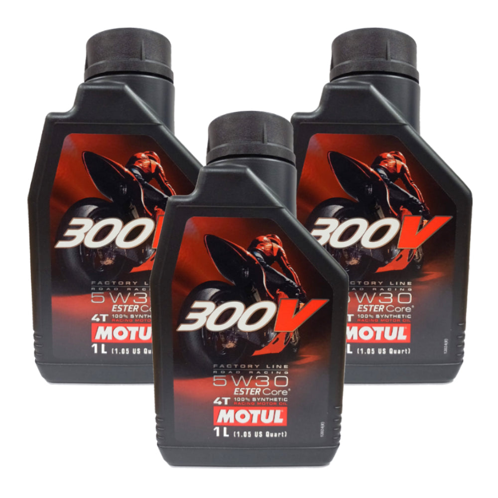 Olio Motul 300V 5W-30 per Moto 4T 3L 100% Sintetico Factory Line 104108
