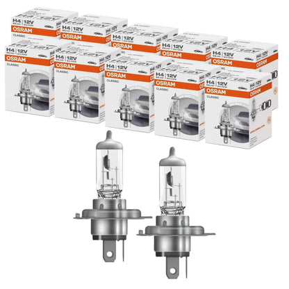 Lampade Osram H4 Classic Alogene Ricambio compatibile per Auto Confezione da 10