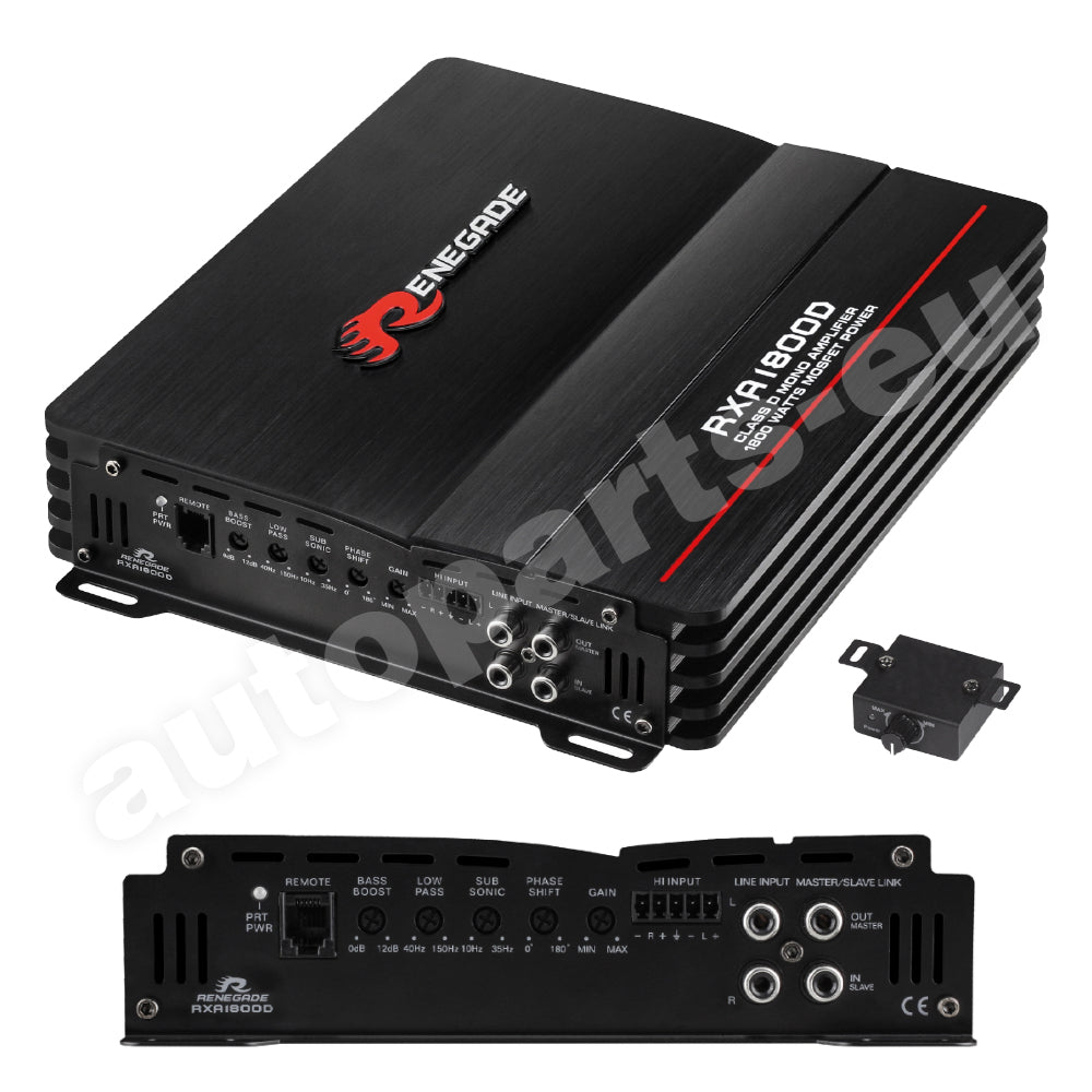 Amplificatore per Auto Renegade RXA 1800D Classe D Mono 1800 Watt