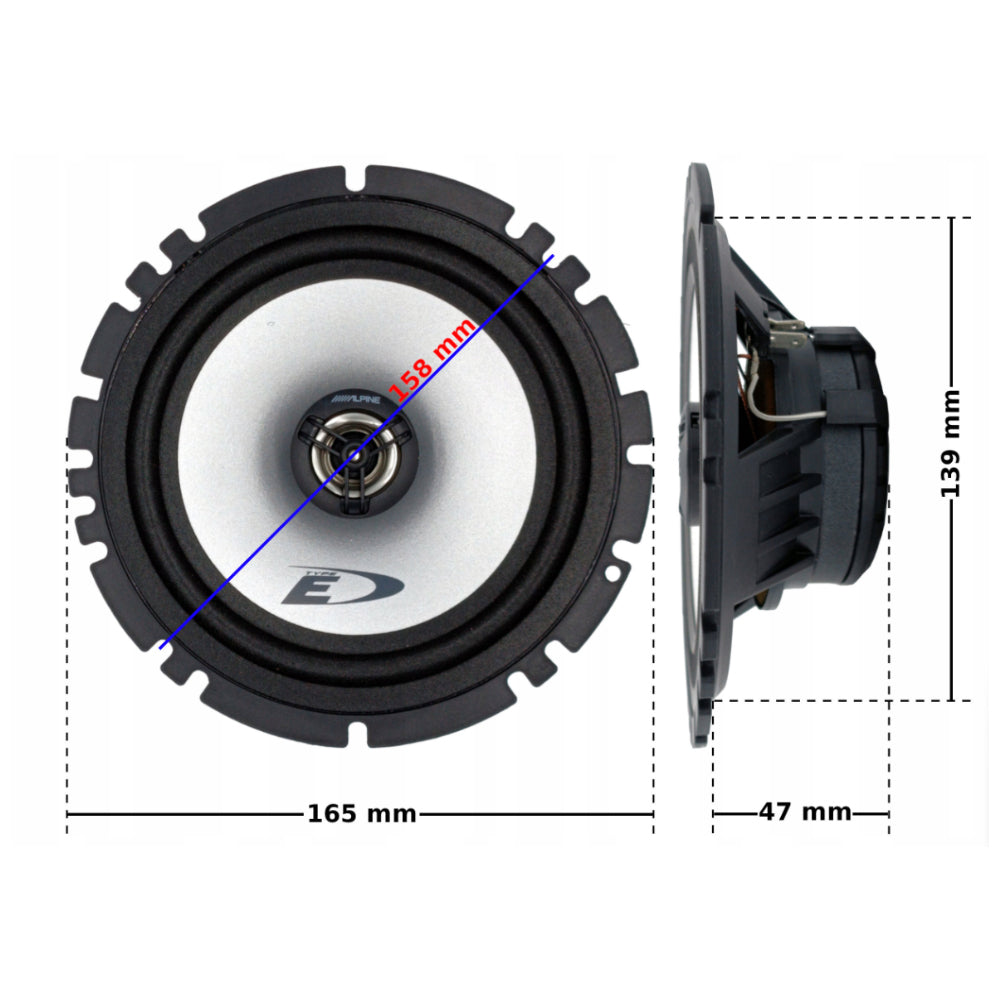 Casse Altoparlanti Alpine SXE-1725S per Auto 16,5 cm 220W Kit 2 Vie Coassiali