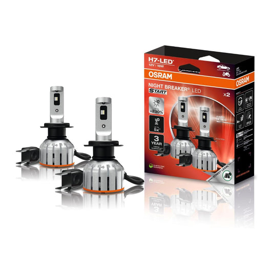 2 Lampade LED Omologate OSRAM per Auto e Moto H7 Led Night Breaker Start +230%