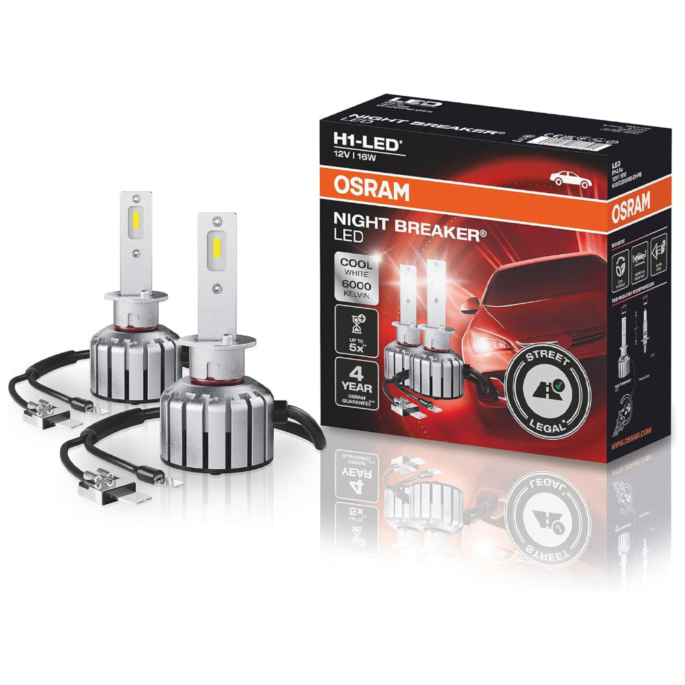 2 Lampade LED Omologate OSRAM per Auto H1 Night Breaker Led