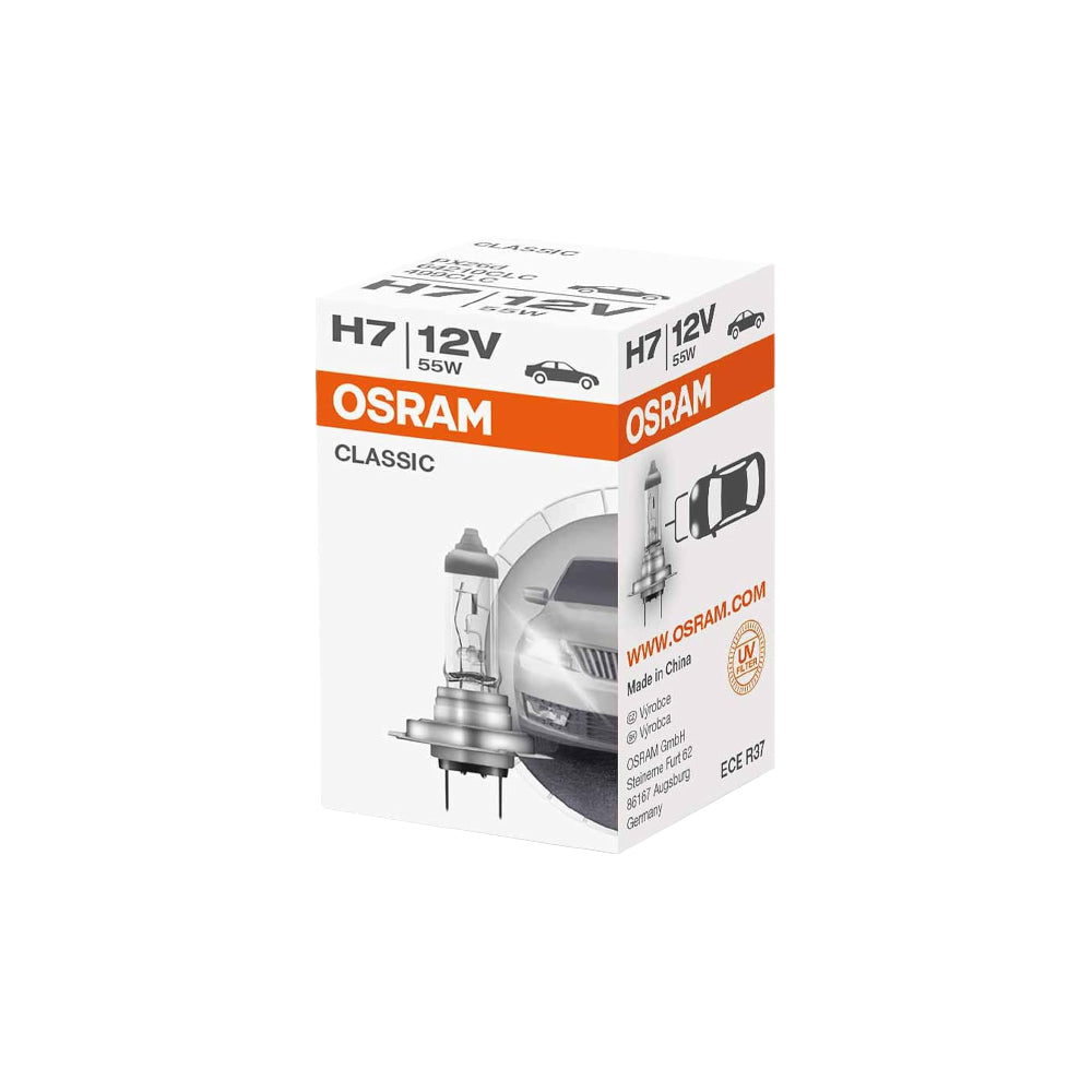 Lampade Osram H7 Classic Alogene Ricambio per Fari Auto Confezione da 10 pezzi