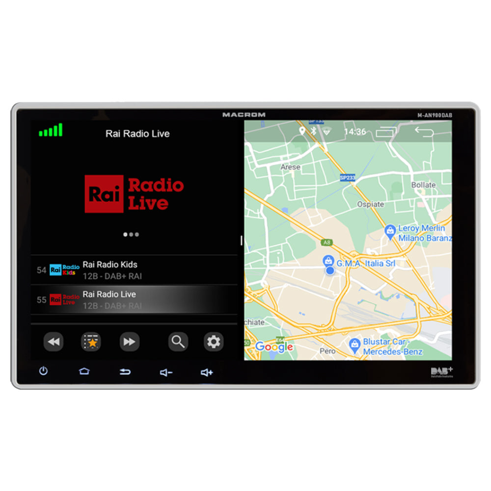 Autoradio MACROM M-AN900DAB 1DIN DAB+ BT Monitor 9" Android 10