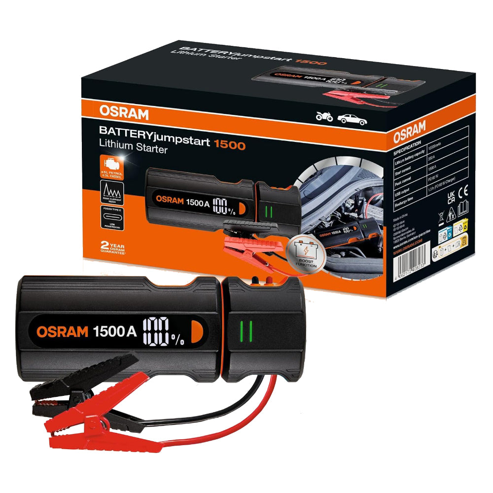 Osram Batteryjumpstart 1500 Avviatore Emergenza per Batteria Booster Powerbank