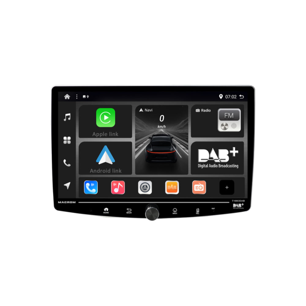 Autoradio MACROM T1003DAB 1DIN DAB+ BT Monitor 10.1" CarPlay Android Auto